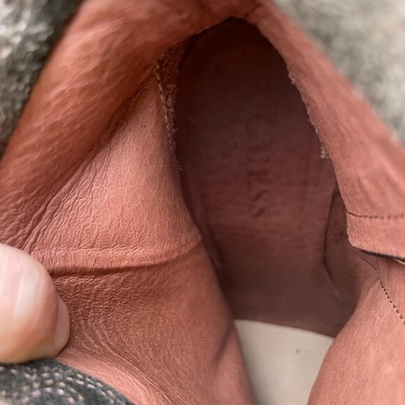 Guess Cowgirl Ankle Booties Size 5.5 - 6 Embroidered Gray Brown Boho Side Zips - Picture 10 of 13